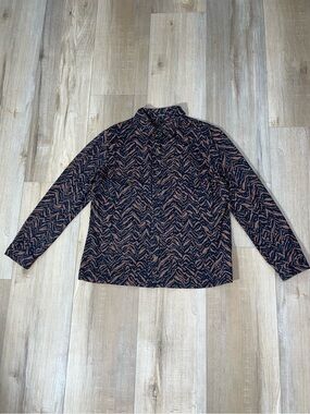 J. McLaughlin Women’s Catalina Cloth Front Button Animal Print Top Size XL